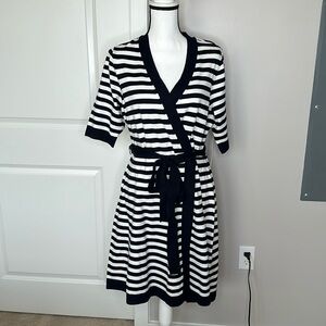 Eliza J Stripe Knit Wrap Dress NWT